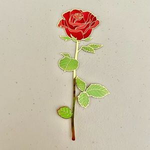 Red Rose Metal Bookmark